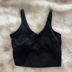 Black Camouflage Workout Crop Top